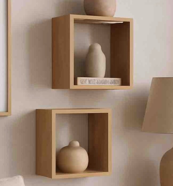 Комплект интерьерных полок Кубики (дуб каньон)