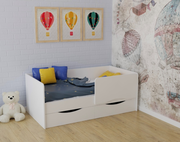 Кровать Малютка-2 (цвет белый) 160х80