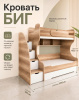 Кровать двухъярусная Биг (гаскон пайн + белый) 120х200  от Династия Kids