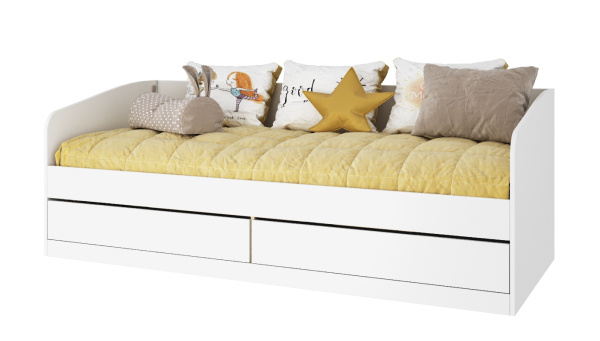 Кровать Джуни 190х80 (цвет: белый) с ящиками