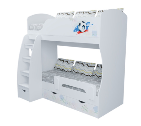 Кровать 2-х ярусная коллекции Футбол 180*80 от Династия Kids