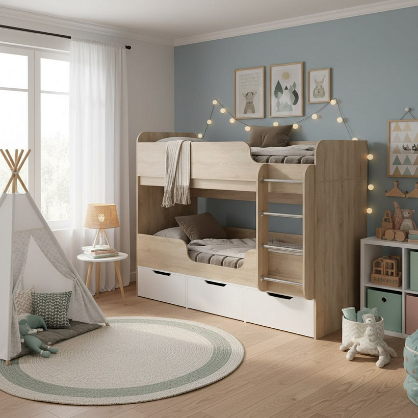 Кровати с фронтальной лестницей от Династия Kids