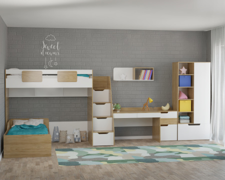 Кровать-чердак коллекции Мозаика 190х90  от Династия Kids