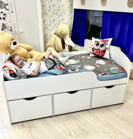 Кровать Малыш правая/левая (цвет: белый) от Династия Kids