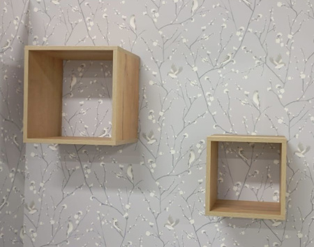 Комплект интерьерных полок Кубики (дуб золотистый)