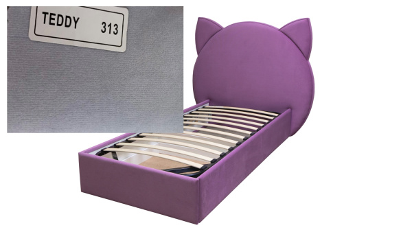 Мягкая кровать Томи 200х90 Велюр Тедди 313 (серый). Выставочный образец от Династия Kids