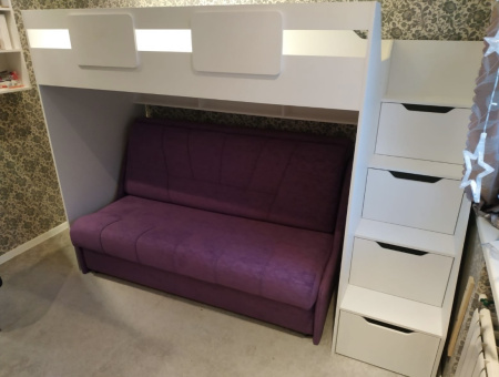 Кровать-чердак коллекции Лайт Лофт 190х90 от Династия Kids