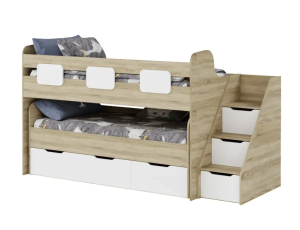 Кровать 2-х ярусная Городок (цвета разные). Правая/левая от Династия Kids