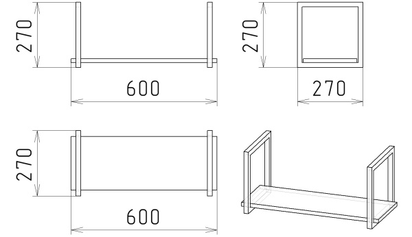 Полка навесная Лофт-600 (дуб каньон) от Династия Kids
