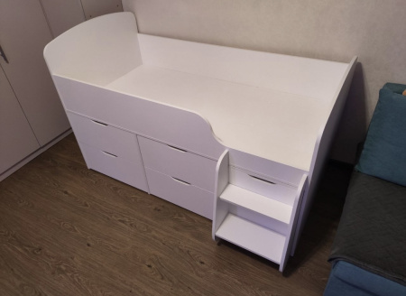 Кровать-чердак Малыш 7 (цвет белый) 160х80 от Династия Kids