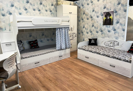 Стол угловой коллекции Престиж с 3 ящиками  от Династия Kids