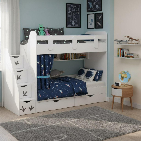 Кровать двухъярусная Фортуна 180х80 (цвет белый)