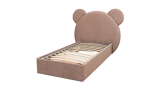 Мягкая кровать Альба 200х90 Велюр Тедди 304 (бежевый) от Династия Kids