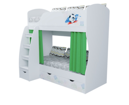 Кровать 2-х ярусная коллекции Футбол 180*80 от Династия Kids