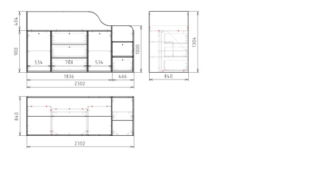 Кровать-чердак Хэппи-2 (правая/левая лестница) от Династия Kids