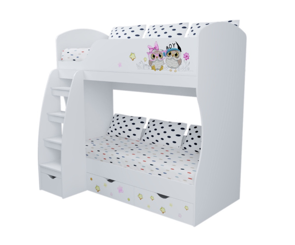 Кровать двухъярусная Совята 180*80 от Династия Kids