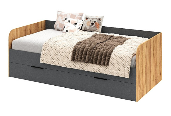 Кровать 200х90 коллекции Брайт Графит