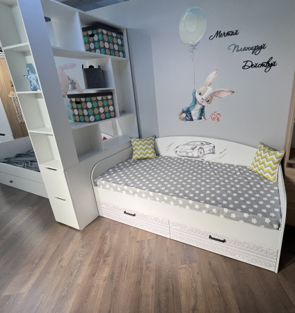 Стеллаж-перегородка для зонирования Стиль (ширина 1200 мм) от Династия Kids