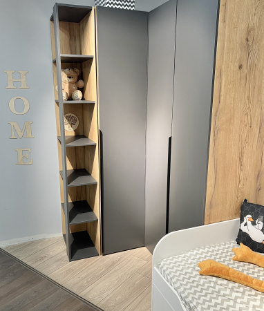 Стеллаж переходной коллекции Брайт Золотистый от Династия Kids