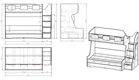 Кровать МЕГА ПРЕМИУМ 120х200 от Династия Kids