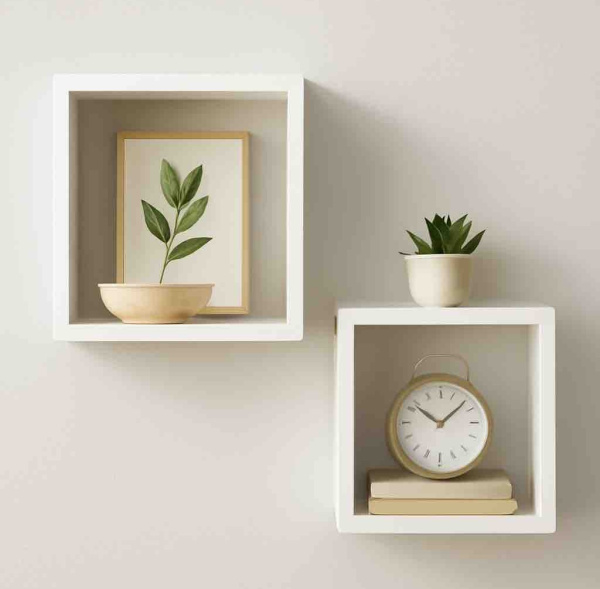 Комплект интерьерных полок Кубики (цвет белый)