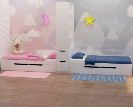 Стеллаж-перегородка для зонирования 1000 мм от Династия Kids