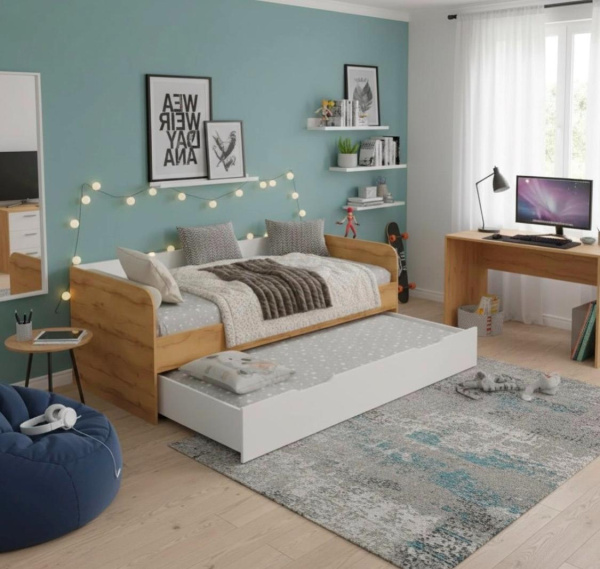 Кровать 2-х ярусная выдвижная Дабл 190х90 (цвета разные)