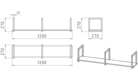 Полка интерьерная Лофт-1200 (дуб каньон)