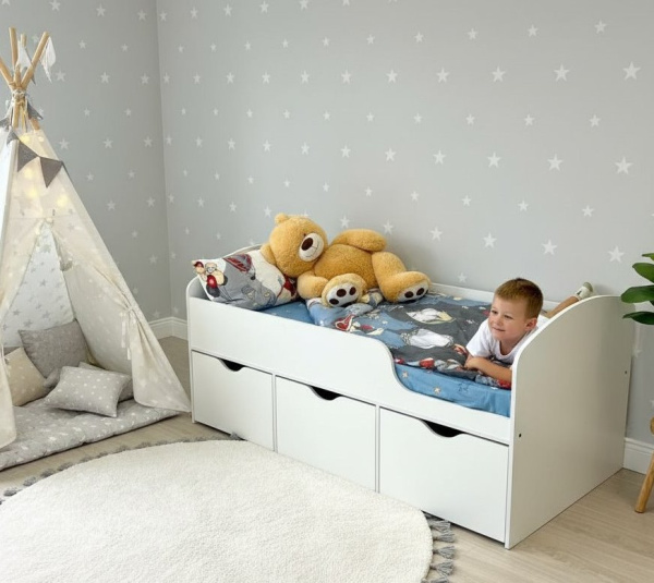 Кровать Малыш правая/левая (цвет:белый)