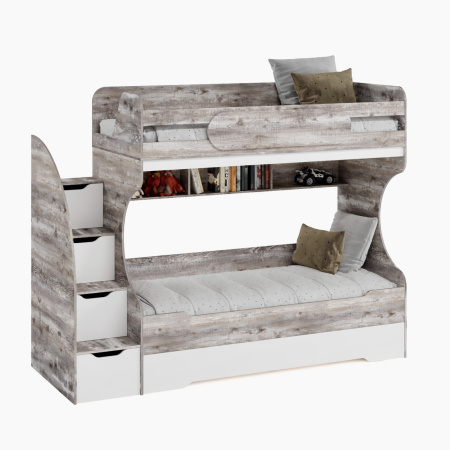 Кровать двухъярусная БИГ 90х200 с доп. спальным местом (цвета разные) от Династия Kids