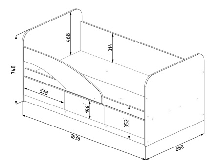 Кровать 160х80 Умка-5 NEW от Династия Kids