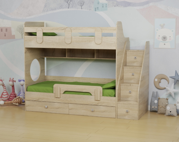 Кровать Фортуна-2 (дуб сонома) 180*80