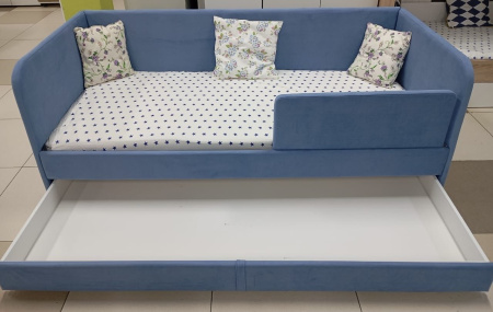 Мягкая кровать Nepos 200х90 (бортик универсальный). Велюр Velutto - 5 цветов в продаже!