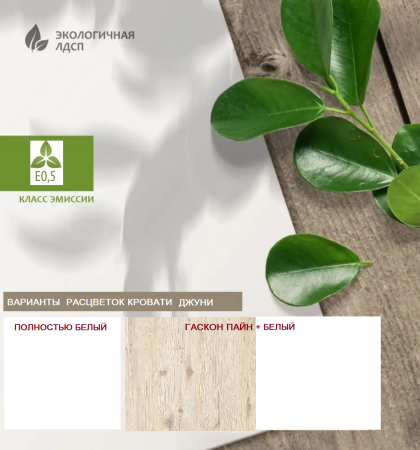 Кровать Джуни 190х80 с ящиками (гаскон пайн+белый)