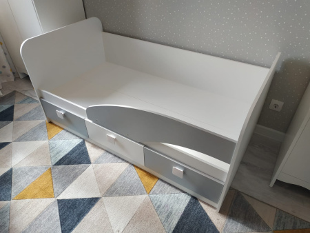 Кровать 160х80 Умка-5 (серебро+белый)  от Династия Kids