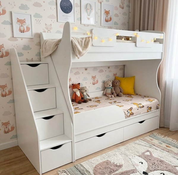 Кровать 2-х ярусная Альфа Мини 180х80 с бортиком