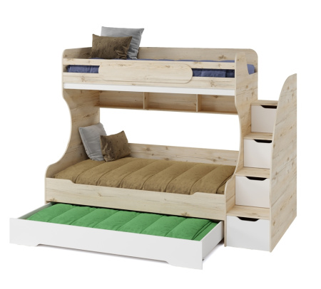 Кровать двухъярусная БИГ (цвет белый) 200х120 от Династия Kids