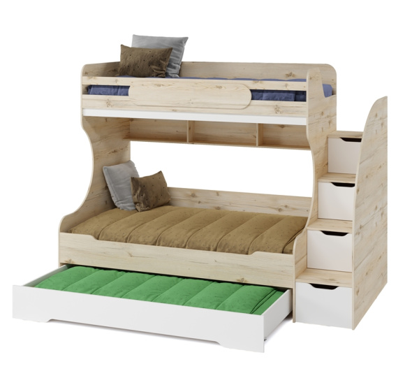 Кровать БИГ 120х200 (гаскон пайн+белый)