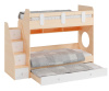 Кровать Фортуна-3 (корпус дуб млечный + фасады белые) 190х80 от Династия Kids