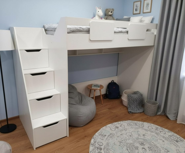 НАБОР: Кровать-чердак Мозаика-2 + Стол коллекции Умка от Династия Kids