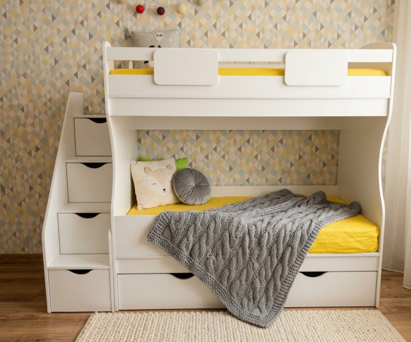Кровать 2-х ярусная Альфа Мини 180х80 с бортиком от Династия Kids